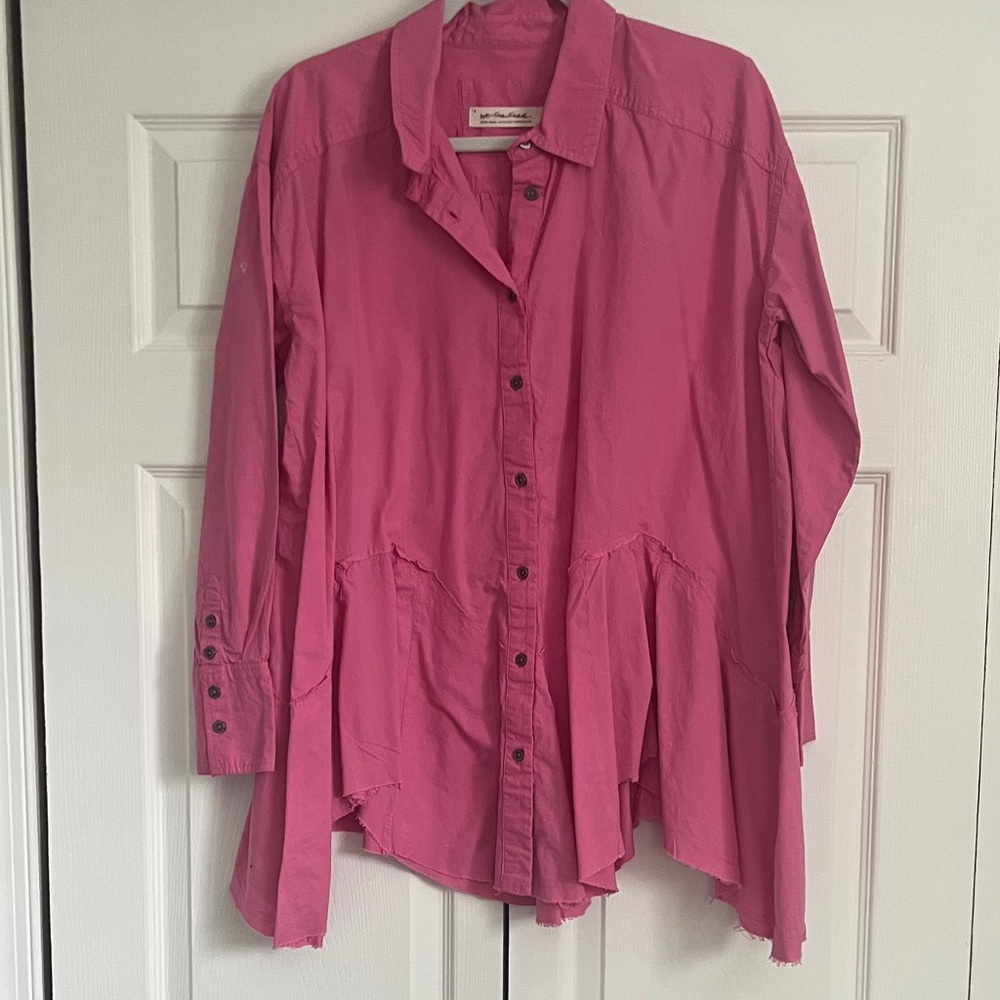 We The Free Fuchsia Button-Down Shirt